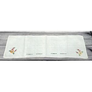VINTAGE EMBROIDERED TABLE / DRESSER RUNNER SCARF ‎ 37" X 10.5"      *3